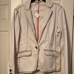 NWT distressed jean jacket Ventina Design, M